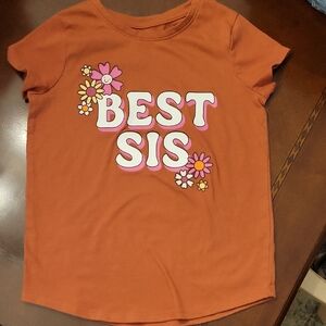 Jumping Beans 'Best Sis' Floral Kids Tee - Rust